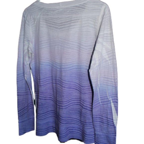 Maurices long sleeved white and purple shirt. - Picture 2 of 4